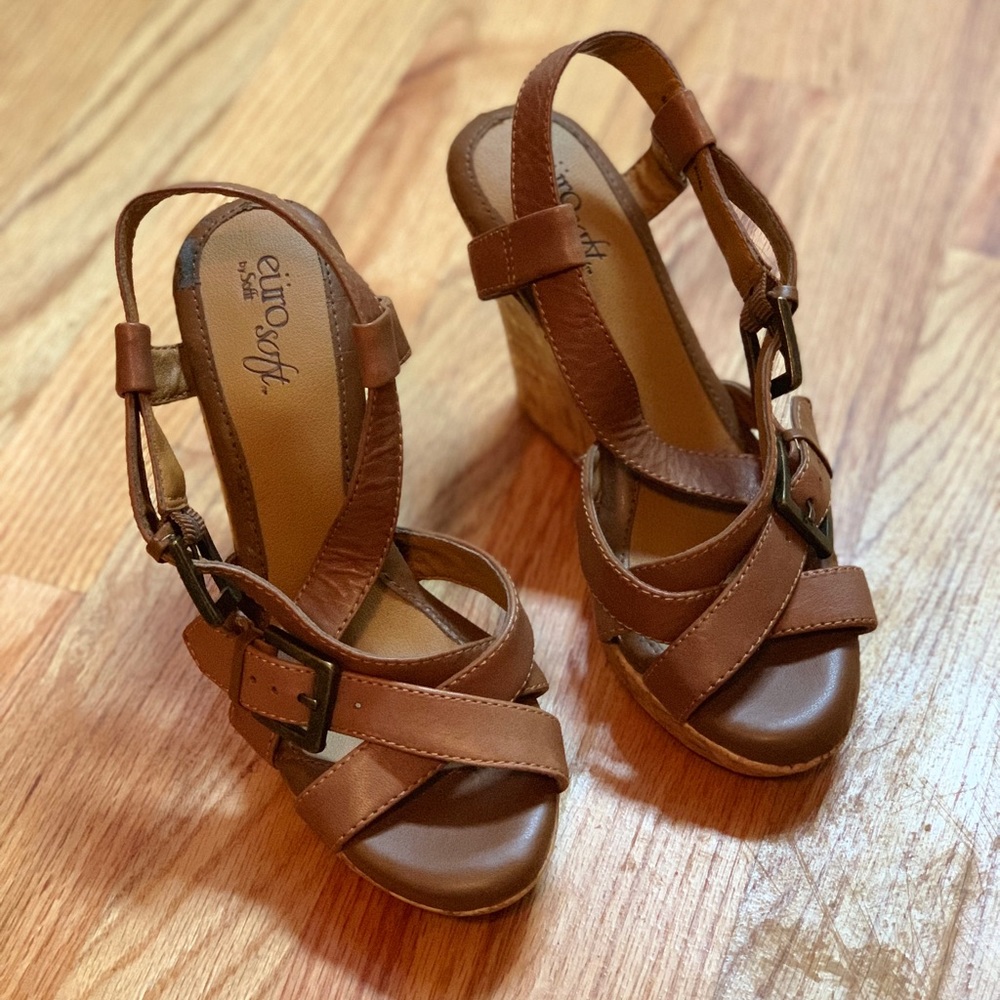 Brown Cork Wedge Size 6